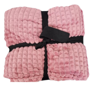 Luscious Living Ribbed Flannel Throw Blush Pink