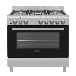 Elba Essential 90cm 5 Burner Gas Stove & Oven Stainless Steel 04/96Cl828