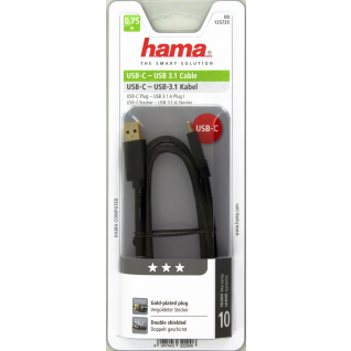 Hama USB Type-C Adapter Cable USB-C Plug To USB 3.1 A Plug 0.75M