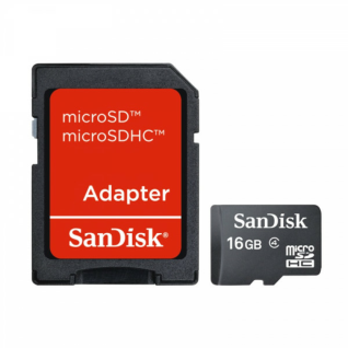 SANDISK SD MICRO 16G CARD + ADAPTER
