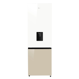 Hisense 350L Combi Fridge Water Dispenser White And Khaki Glass H450BDK-WD