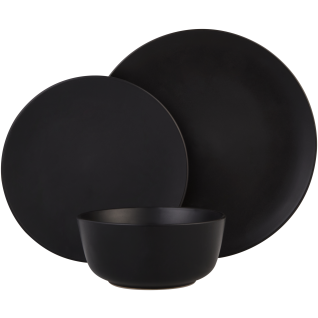 O2 Black 12 Piece Dinner Set