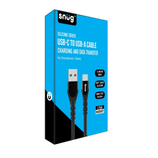 Snug USB To Typc 1.2M Silicone Cable Black