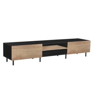 Everfurn Vega TV Stand 1800mm Width Black & Oak