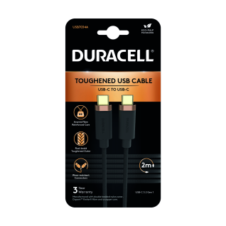 Duracell 2 meter USB-C to USB-C 3.2 Gen 1 Braided Cable